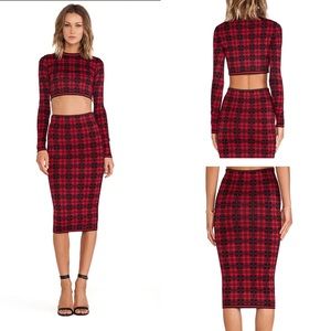 Torn by Ronny Kobo Skirt Set in London Plaid